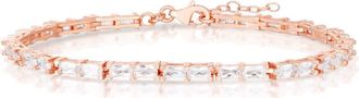 Sphera Milano Baguette Cut Cubic Zirconia Tennis Bracelet in Rose Gold at Nordstrom Rack