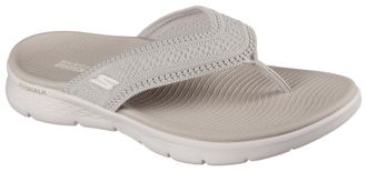 Skechers Zehentrenner SKECHERS GO WALK FLEX SANDAL, Damen, Gr. 41, grau (taupe), Textil, Schuhe Zehentrenner, Badeschuh, Strandschuh, Sommerschuh mit Goga Mat 