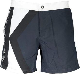 Karl Lagerfeld Blauwe Strand Boxershorts met Print - Heren - Korte Broeken - Blauw - XL - Polyester - Korte Broeken