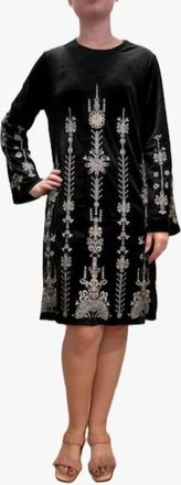 Johnny Was Marik Bounce Velour Kimono Sleeve Dress In Black