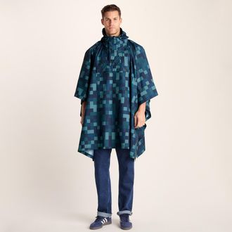 TOG24 Drench Unisex Waterproof Poncho - Blue Pixel Print - One Size