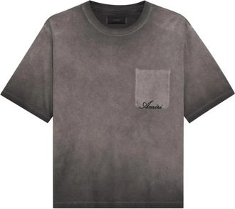 Amiri Faded Pocket Box Tee - Heren - T-shirts - Grijs - 3XL - Katoen - Tops
