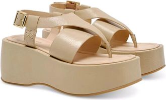 Free People Womens Free People Holt Sandals Beige Adjustable Strap Platform ZOGG2493