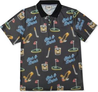 Party Pants Sink N Drink Performance Polo in Black at Nordstrom, Size Xx-Large