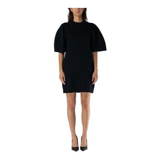 sacai Short Dresses, female, Black, M, Short Melange Dress
