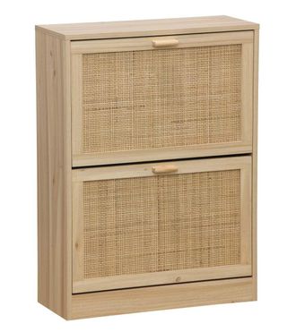 Home Heavenly Zapatero 2 puertas de rat&aacute;n para 12 pares zapatos