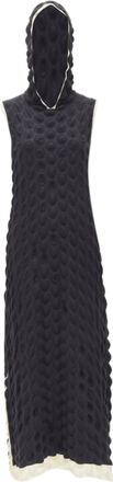 Issey Miyake Egg Carton Cloque Hooded Dress
