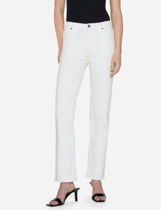 Frame Denim Sleek Straight High Rise Denim Jeans In White