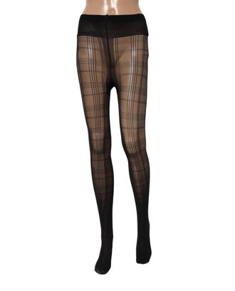 Dolce & Gabbana Tartan-Pattern Nylon Tights - Black