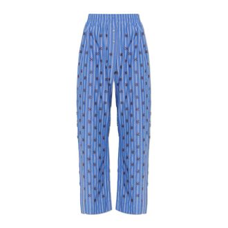 Munthe Dames, Broeken, Blauw, Maat: XS Katoen