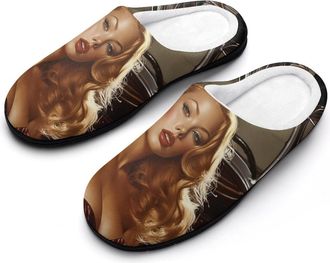 Generic Sexy Pinup Woman Cotton Slippers for Women Indoor Outdoor Slipper Slip-On Memory Foam Home Shoes