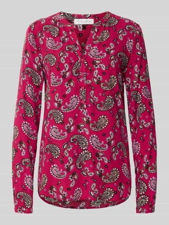 Christian Berg Blusenshirt aus Viskose mit V-Ausschnitt in Fuchsia, Gr&ouml;&szlig;e 46