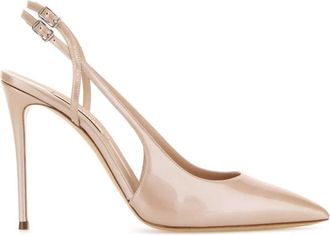 Casadei Brown Solid Pointed Toe Pumps