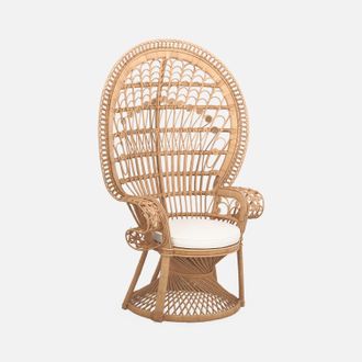 Sweeek Sweeek - Sill&oacute;n Vintage De Rat&aacute;n, Mahe, Natural, 110x60x150 Cm
