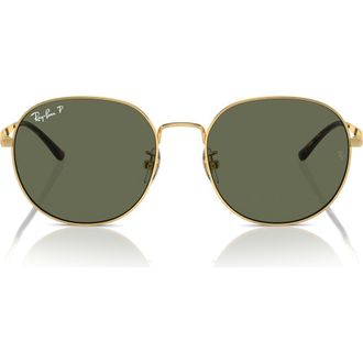 Ray-Ban 57mm Polarized Round Phantos Sunglasses in Gold Flash at Nordstrom Rack