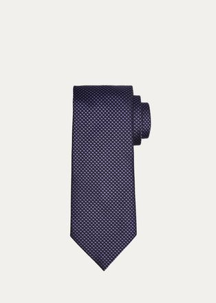 Tom Ford Mens Micro-Cross Silk Tie