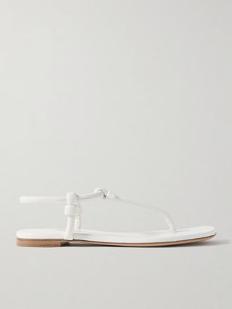 Gianvito Rossi Sandali In Pelle Annodata Juno Thong - Bianco