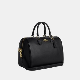 Coach Womens Rowan Large Satchel Bag - Black Leather - One Size