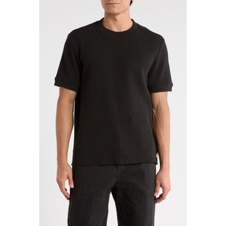 Imperfects Heavyweight Waffle Knit Crew T-Shirt in Obsidian at Nordstrom, Size Xx-Large