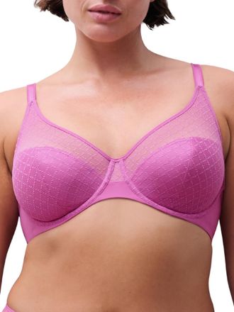 Chantelle Womens Norah Chic Covering Moulded Bra - Pink Polyamide - Size 38DD