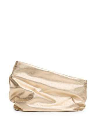 Mars&egrave;ll Fantasmino asymmetric leather clutch - women - Calf Leather - OS - Gold