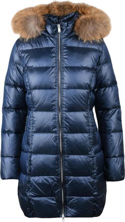 Bomboogie Blue Quilted Polyester-Blend Long Down Jacket