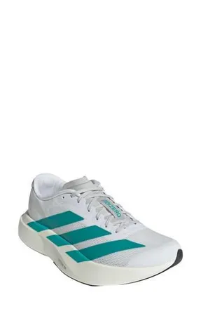 adidas Adizero Evo SL Running Shoe in White/Pure Teal/Grey at Nordstrom Rack, Size 5.5