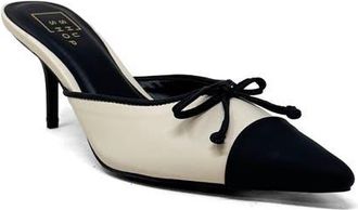 Shushop Naomi Pointed Cap Toe Mule in Bone at Nordstrom, Size 6.5