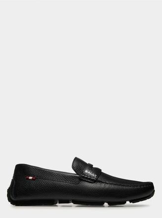 Bally Pilot Driver In Leather with Calf Leather Lining in Black at Nordstrom, Size 44.5