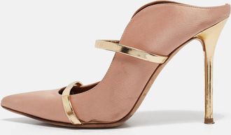 Malone Souliers Pink/gold Leather And Satin Maureen Pumps
