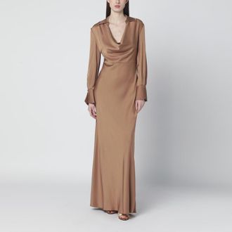 SIMKHAI Adelle satin dress with draping