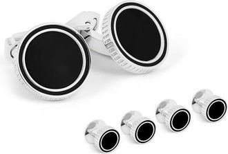 Thompson Thompson Tambor Onyx Cuff Link & Stud Set in Black at Nordstrom