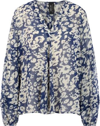 Marc Cain Wijde blouse met dierenprint - Dames - Blouses - Veelkleurig - S - Overhemden