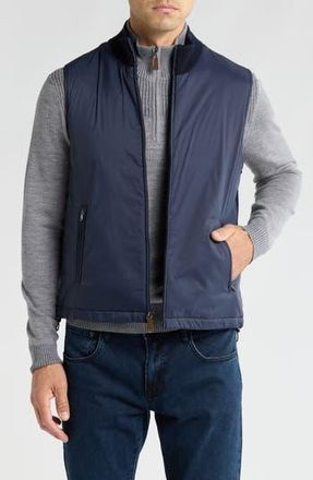 Bruno Magli Merino Wool Rib Collar Nylon Vest in Navy at Nordstrom Rack, Size X-Large