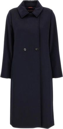 Max Mara Bcollag Wikkeljas - Dames - Mantel - Blauw - XS - Wol - Jassen