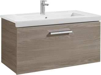 Roca Unik Mueble Con Un Caj&oacute;n + Lavabo Prisma Roca Color: Fresno - Medidas: 800x460x450 Mm - Posici&oacute;n Del Lavabo: Central