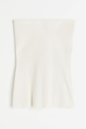 H&M Tubetop in Rippstrick - White