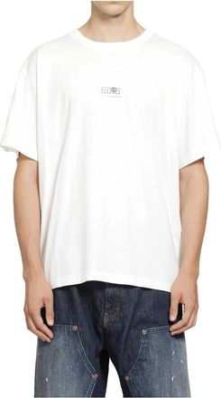 Maison Margiela T-shirt met logopatch - Heren - T-shirts - Wit - L - Katoen - Tops