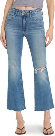 Good American Soft-Tech Good Legs Ripped Crop Mini Bootcut Jeans in Indigo1210 at Nordstrom, Size 14