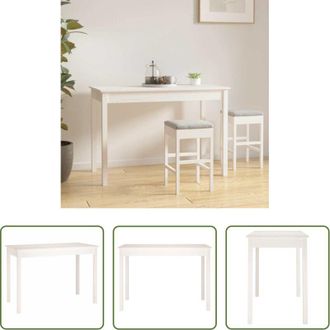 vidaXL vidaXL Tavolo da pranzo bianco - Tavolo da Pranzo Bianco 110x55x75 cm in Legno Massello di Pino