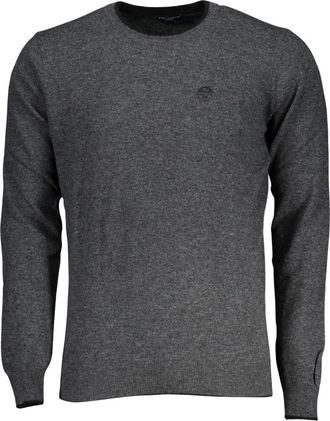 North Sails Truien & Vesten, Heren, Grijs, 2Xl, Logo-Print Ronde Hals Trui