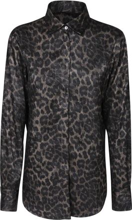 Blanca Vita Animalier Print T-Shirt Multi Aw 23 - Dames - Overhemden - Veelkleurig - XS - Polyester - Overhemden