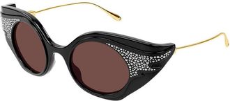 Gucci Ladies Black Geometric Sunglasses GG1327S 001