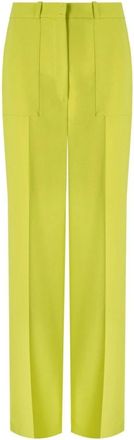 Elisabetta Franchi Cedar Wide Leg Broek - Dames - Wijde Broeken - Geel - 2XL - Polyester - Broeken