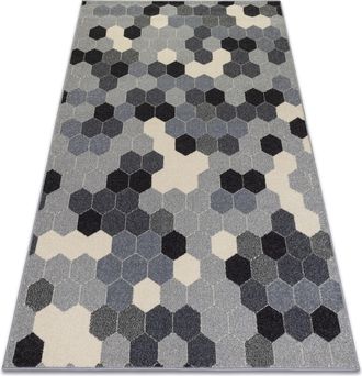 RugsX Rugsx - Alfombra Heos 78537 Hex&aacute;gono Gris/crema Grey 190x270 Cm