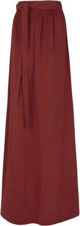 Cortana Marlo- lange rode linnen rok - Dames - Maxi Rokken - Rood - S - Linnen - Rokken