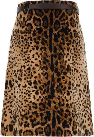 Max Mara Womens Skirt Falange Brown Velvet Cotton