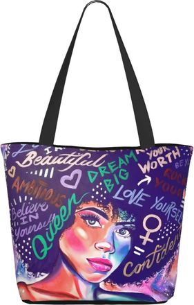 AOOEDM African American Woman-Art Ladies Shopping Bag 13x11x7in.The Perfect ValentineS Day Gift.It Is The Best ValentineS Day Gift For Mom, Daughter, Wife,Et