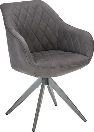 Livetastic Armlehnstuhl, Dunkelgrau, Metall, Textil, Drehkreuz, 59x84x59 cm, Sitzfläche 360° drehbar, Esszimmer, Esszimmerserien