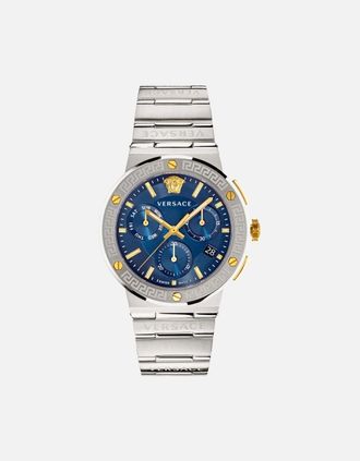 Versace Mens Versace VEZ900221 Greca Logo Chrono Luxury Mens Watch - Blue